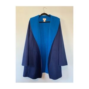 Neiman Marcus Navy Blue Wool Coat
